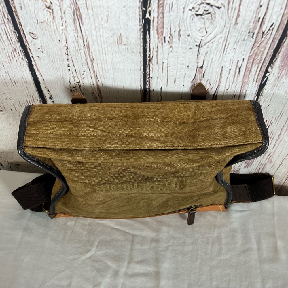 TSD Brand Birch Canvas Leather Distressed Messenger Briefcase Bag Satchel - Picture 7 of 15